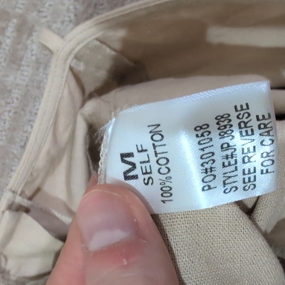 Promesa Beige Wideleg Cotton Jumpsuit with Button And Waist belt Detail - Picture 10 of 10